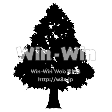 ヒノキのシルエット素材 W-027452