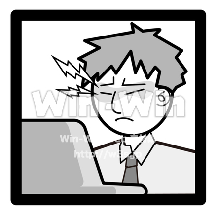 眼精疲労のシルエット素材 W-026023