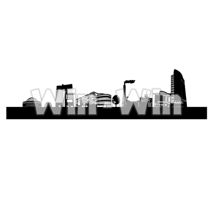 街ブラシ_川崎のシルエット素材 W-026767