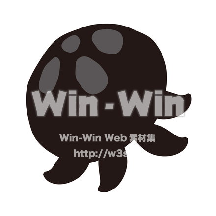 くらげ①のシルエット素材 W-027024