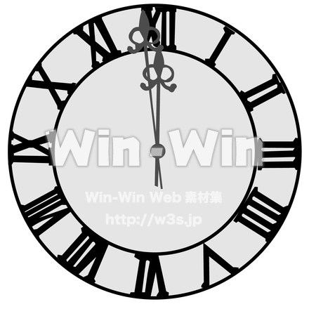 時計のシルエット素材 W-026088