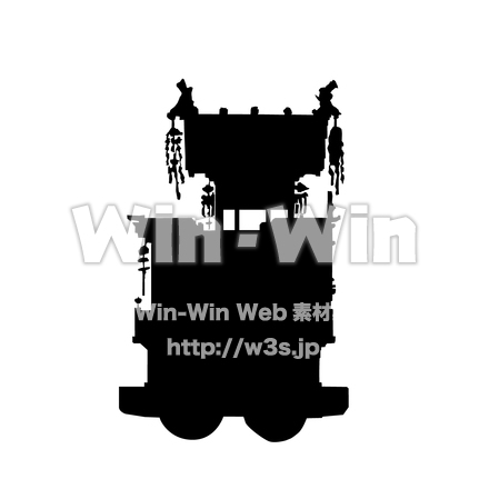 飛騨高山　高山祭　屋台2のシルエット素材 W-026173