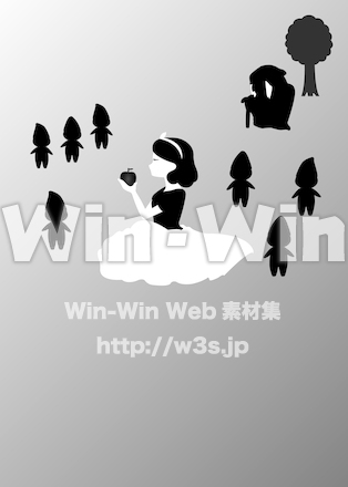 白雪姫一枚絵のシルエット素材 W-026774