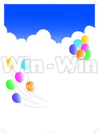 青空と風船のCG・イラスト素材 W-027782