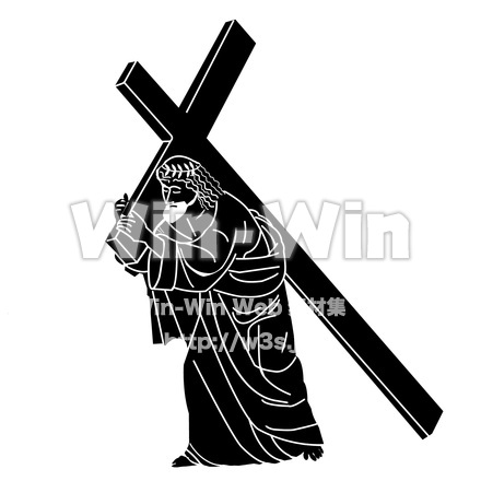 イエス・キリストのシルエット素材 W-027366