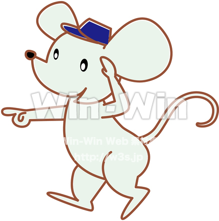 ねずみ出発のCG・イラスト素材 W-026425
