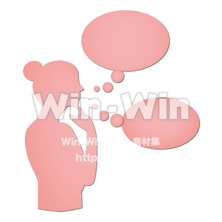 思い悩んでいる女性のシルエット素材 W-027270