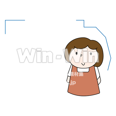 エプロン姿の女性のCG・イラスト素材 W-027160