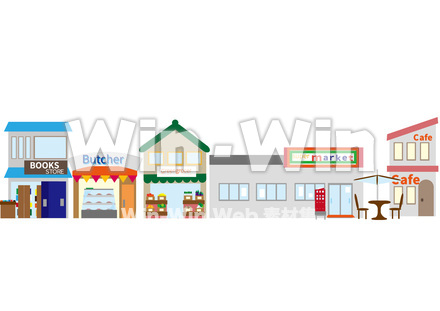 商店街のイラストです。のCG・イラスト素材 W-026536