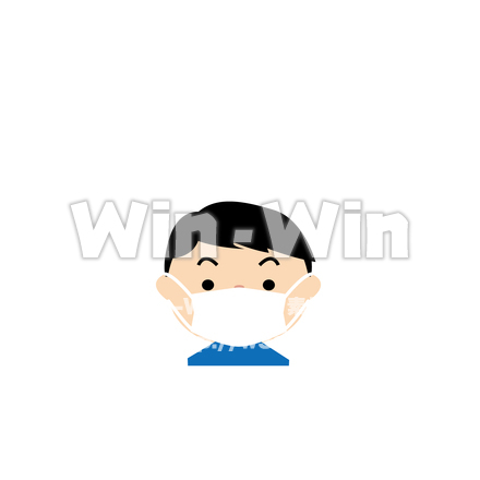 マスクをつける.のCG・イラスト素材 W-027286