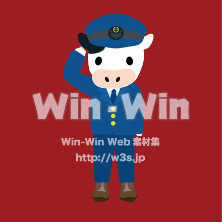 京急電鉄職員（丑）のCG・イラスト素材 W-027483