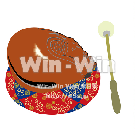 木魚 もくぎょのCG・イラスト素材 W-026859