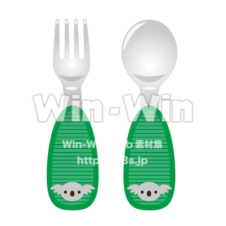 コアラの銀スプーンのCG・イラスト素材 W-026783