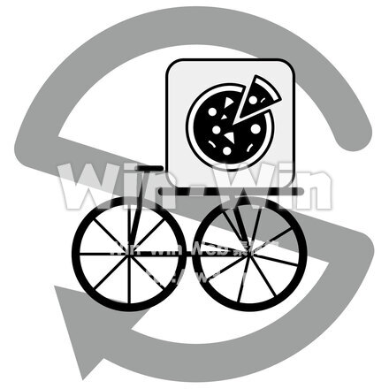 デリバリーのシルエット素材 W-026549