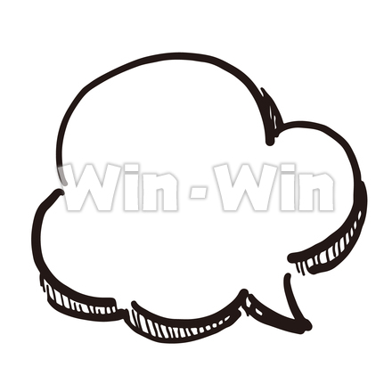 ふきだしのシルエット素材 W-027021