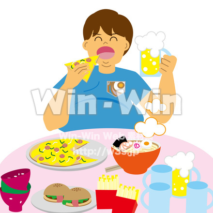 暴飲暴食のCG・イラスト素材 W-026566