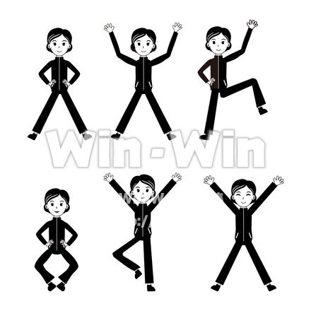 エアロビクスのシルエット素材 W-026110