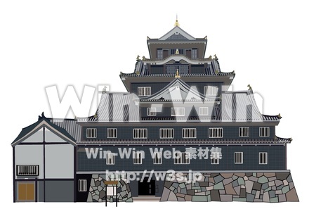 岡山城のCG・イラスト素材 W-027440