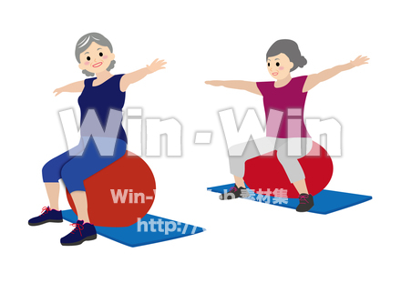 エクササイズ（中年）のCG・イラスト素材 W-026878