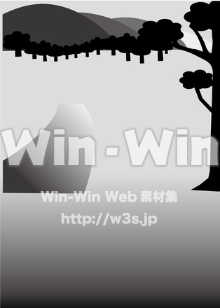 森の背景のシルエット素材 W-026194