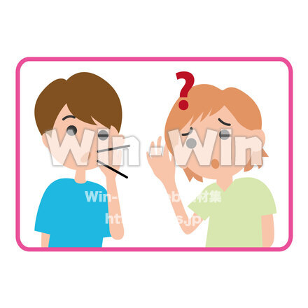 二人の会話（聞こえにくい）のCG・イラスト素材 W-026899