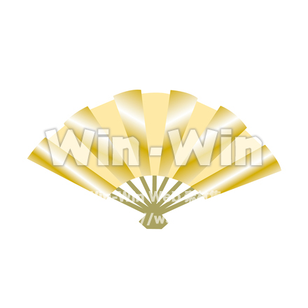 金の扇イラストのCG・イラスト素材 W-027688