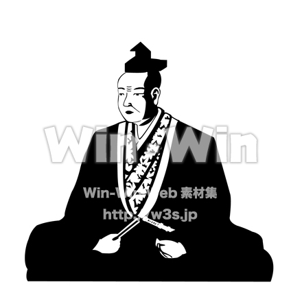 明智光秀のシルエット素材 W-026651