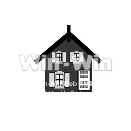 家のシルエット素材 W-026192