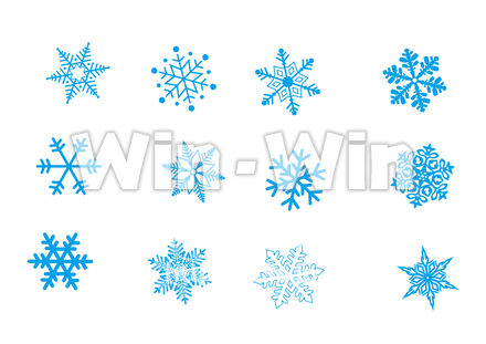 雪の結晶のシルエット素材 W-026223