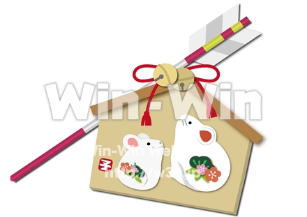 子年　絵馬のCG・イラスト素材 W-026225