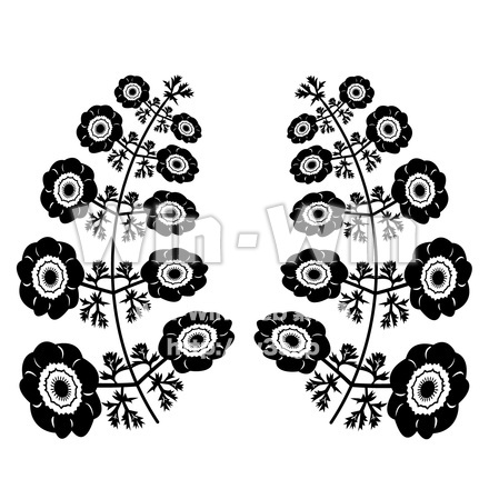 アネモネのシルエット素材 W-027069