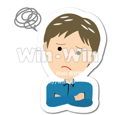 困っている・イライラしている男性のCG・イラスト素材 W-026100