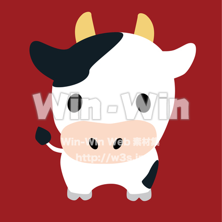 かわいいウシのCG・イラスト素材 W-027484