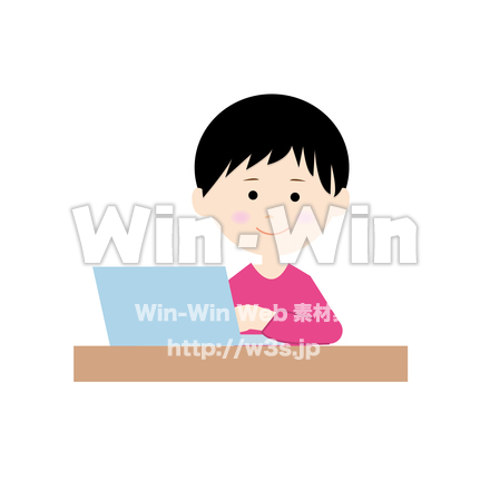 PC操作をする人のCG・イラスト素材 W-026618