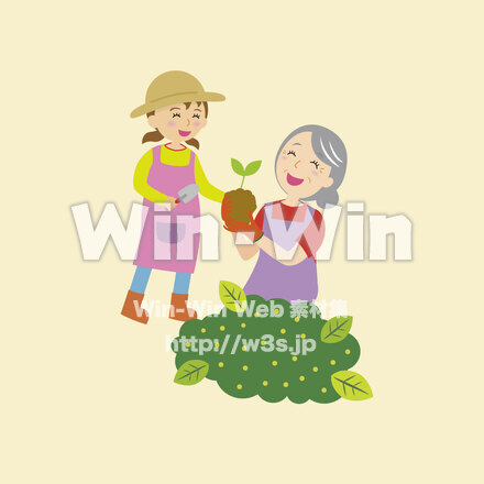 花植えイラストのCG・イラスト素材 W-026314