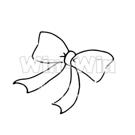 リボンのシルエット素材 W-027610