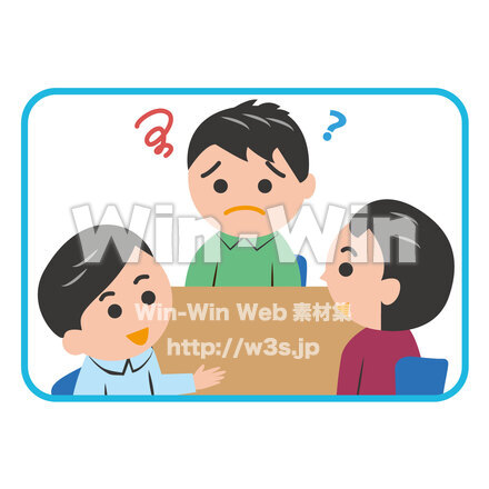 三人の会話のイラストのCG・イラスト素材 W-026898