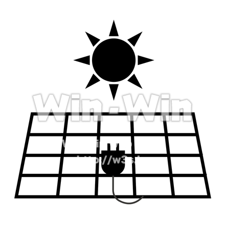 太陽光発電のシルエット素材 W-026952