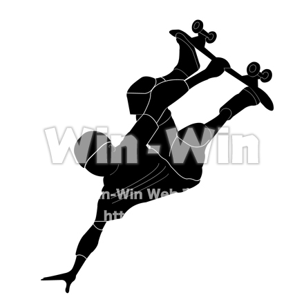 スケートボードのシルエット素材 W-027804