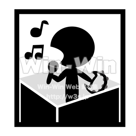 カラオケのシルエット素材 W-026304