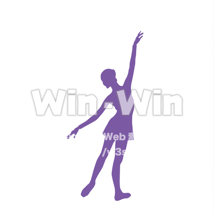 バレリーナのシルエット素材 W-026415