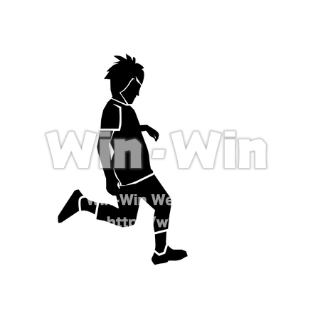 サッカーをしている子供のシルエット素材 W-026036