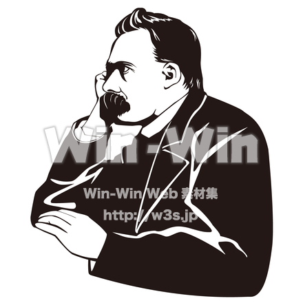 フリードリヒ・ニーチェのシルエット素材 W-026931