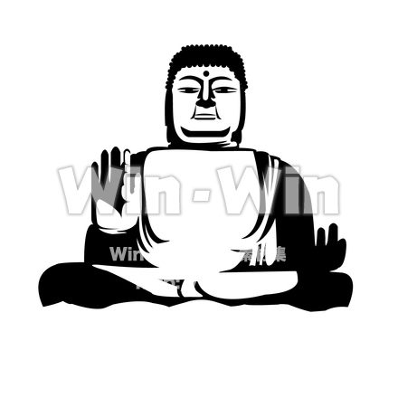 奈良の大仏のシルエット素材 W-026178