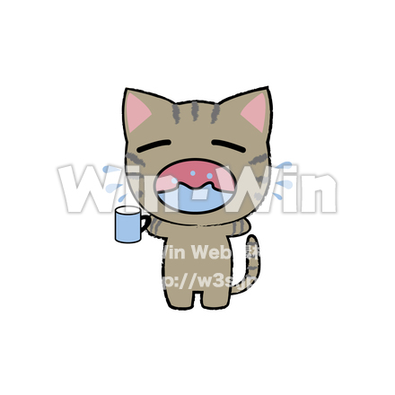 うがいをしようのCG・イラスト素材 W-027245