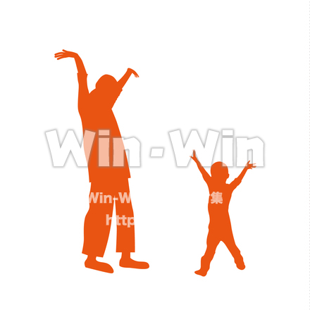 お遊戯してますのシルエット素材 W-027517