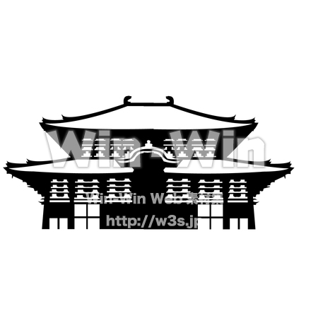 東大寺のシルエット素材 W-026177