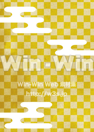 金の市松模様の背景のCG・イラスト素材 W-027469