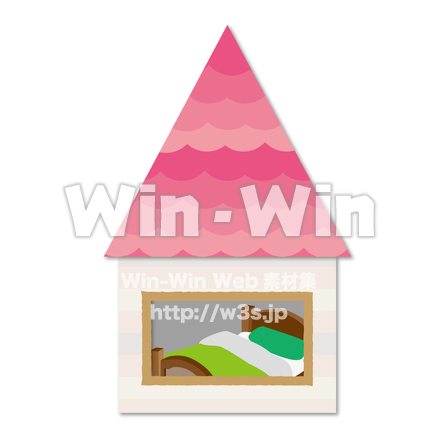 窓からベッドが見える家のCG・イラスト素材 W-026053