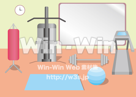 トレーニングルームのCG・イラスト素材 W-026734